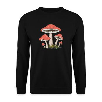 Champignon vintage - Sweat-shirt Unisexe - noir - Devant - Alina (178cm) & Michal (187cm)