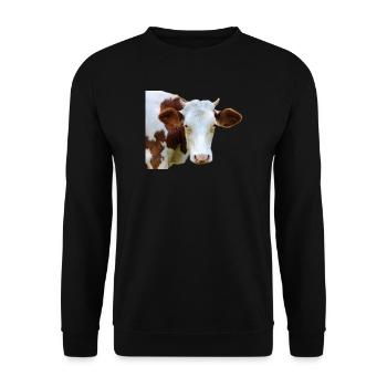 funny cow cow head gift farmers farmers - Unisex Sweatshirt - black - Front - Alina (178cm) & Michal (187cm)