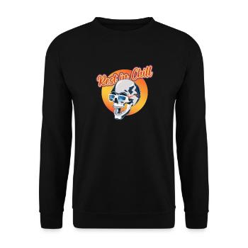 Rest in Chill Skull - Unisex Pullover - Schwarz - Vorne - Alina (178cm) & Michal (187cm)
