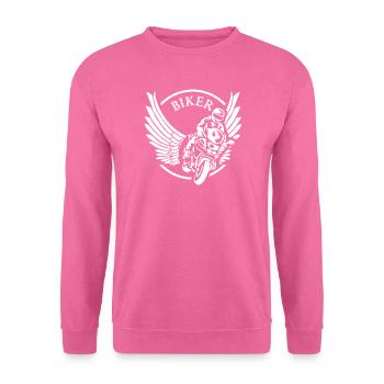Winged Biker Circle Logo - Unisex Sweatshirt - pink - Front