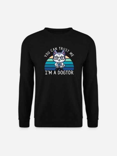 Funny Kawaii Husky Dog Doctor - Unisex Sweatshirt - black