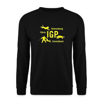 IGP Hundesport - gelb - Unisex Pullover - Schwarz - Vorne - Alina (178cm) & Michal (187cm)