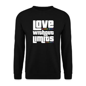 LGBTQ Pride Month - Love Without Limits - Unisex Sweatshirt - black - Front - Alina (178cm) & Michal (187cm)