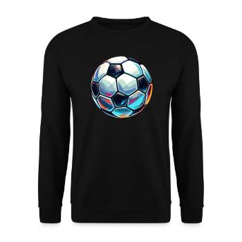 Colourful shimmering football with light reflections - Unisex Sweatshirt - black - Front - Alina (178cm) & Michal (187cm)