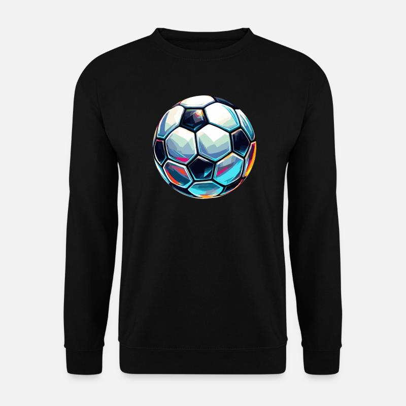Bunt schimmernder Fußball mit Lichtreflexe - Unisex Pullover - Schwarz