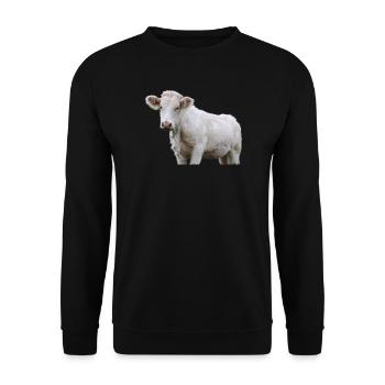 Kuh - Unisex Pullover - Schwarz - Vorne - Alina (178cm) & Michal (187cm)