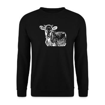 T-shirt de vache personnalisé cadeau pour les agriculteurs - Sweat-shirt Unisexe - noir - Devant - Alina (178cm) & Michal (187cm)
