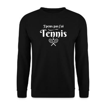tennis, fan de tennis, raquette de tennis - Sweat-shirt Unisexe - noir - Devant - Alina (178cm) & Michal (187cm)