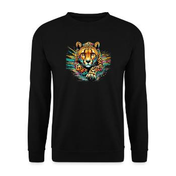 Cheetah - Unisex Sweatshirt - black - Front - Alina (178cm) & Michal (187cm)