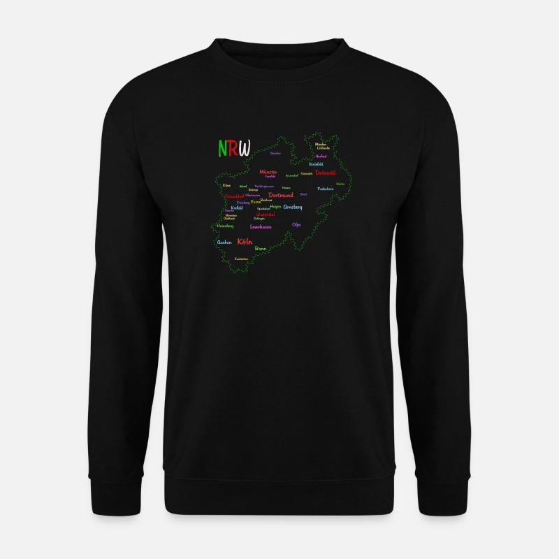 Lustige NRW Karte - Unisex Pullover - Schwarz