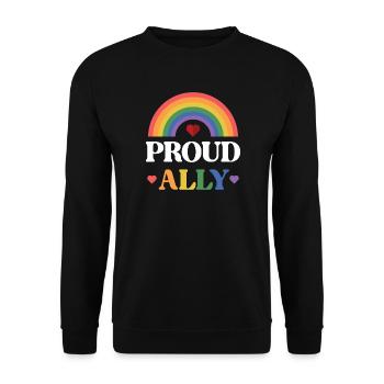 LGBTQ Pride Month - Proud Ally - Unisex Sweatshirt - black - Front - Alina (178cm) & Michal (187cm)