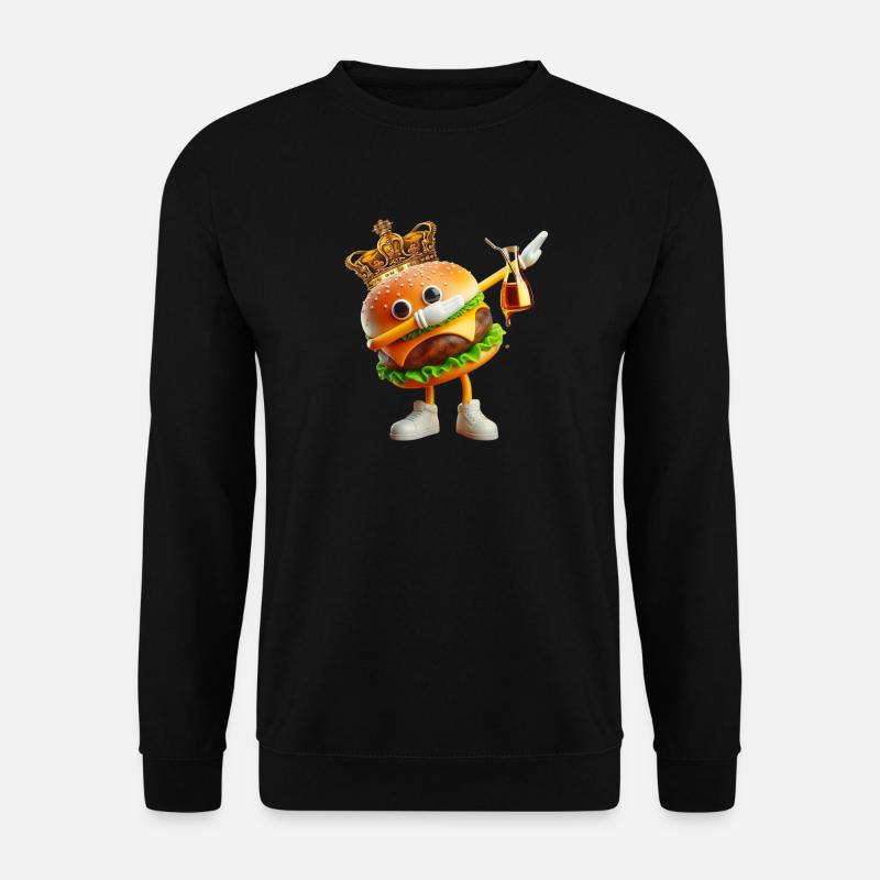 Royal Burger King: Gekrönter Held - Unisex Pullover - Schwarz