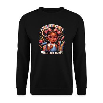 Goodbye 2nd Grade Cartoon Girl - Unisex Sweatshirt - black - Front - Alina (178cm) & Michal (187cm)