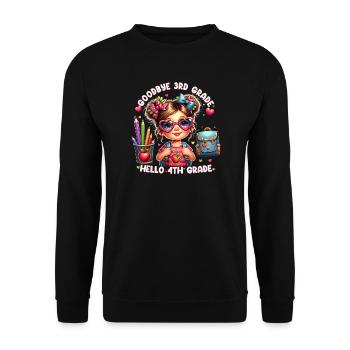 Au revoir, 3e année, Bonjour, 4e année, - Sweat-shirt Unisexe - noir - Devant - Alina (178cm) & Michal (187cm)