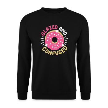 Donuts Donut-Liebhaber - Unisex Pullover - Schwarz - Vorne - Alina (178cm) & Michal (187cm)