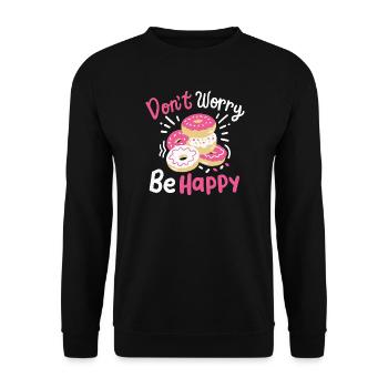 Donut inspirierend - Unisex Pullover - Schwarz - Vorne - Alina (178cm) & Michal (187cm)