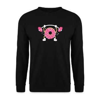 Donut Gewichtheber - Unisex Pullover - Schwarz - Vorne - Alina (178cm) & Michal (187cm)