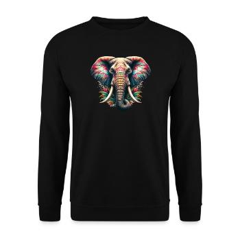 Éléphant - Sweat-shirt Unisexe - noir - Devant - Alina (178cm) & Michal (187cm)