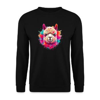 Alpaca - Unisex Sweatshirt - black - Front - Alina (178cm) & Michal (187cm)