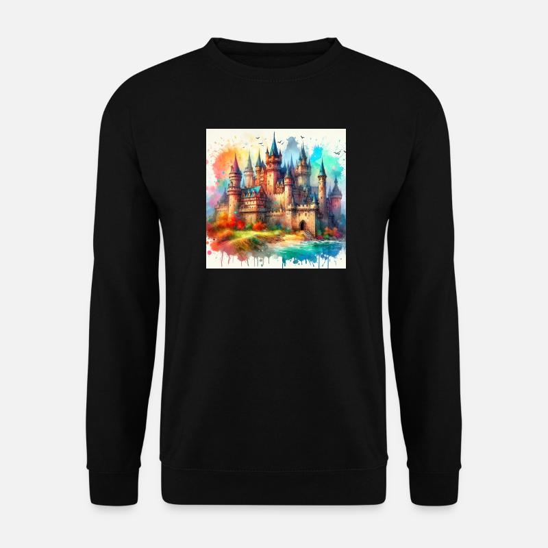 Mittelalterliche Burg - Unisex Pullover - Schwarz