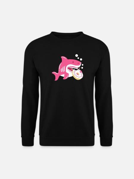 Donut und Hai - Unisex Pullover - Schwarz