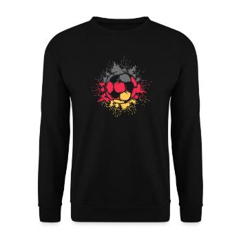 Soccer Color Explosion Germany Team Player - Unisex Sweatshirt - black - Front - Alina (178cm) & Michal (187cm)