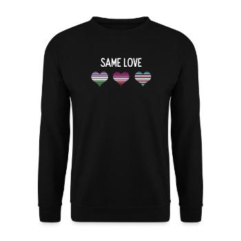 LGBTQ Pride Month - Same Love - Unisex Sweatshirt - black - Front - Alina (178cm) & Michal (187cm)