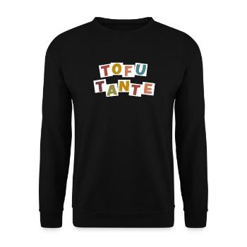 Tofu-Tante - Unisex Pullover - Schwarz - Vorne - Alina (178cm) & Michal (187cm)