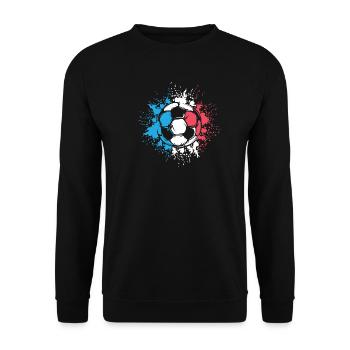 Frankreich Fußball Explosion Fußballer Logo icon - Unisex Pullover - Schwarz - Vorne - Alina (178cm) & Michal (187cm)