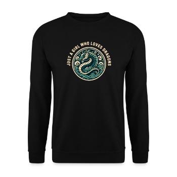 Just a Girl who loves Dragons - Unisex Sweatshirt - black - Front - Alina (178cm) & Michal (187cm)