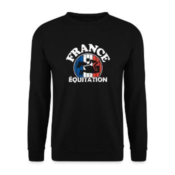 Équitation - France Équitation - Sport équestre. - Sweat-shirt Unisexe - noir - Devant - Alina (178cm) & Michal (187cm)