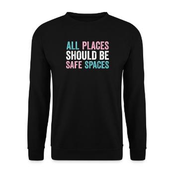 LGBTQ Pride Month - All Places Should Be Safe Spac - Unisex Sweatshirt - black - Front - Alina (178cm) & Michal (187cm)