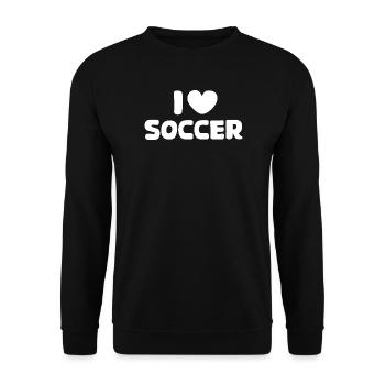 Fußball Liebe Herz Logo Symbol Illustration Team - Unisex Pullover - Schwarz - Vorne - Alina (178cm) & Michal (187cm)