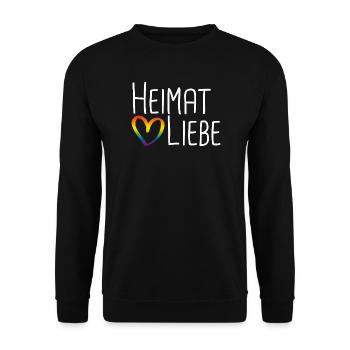 Heimatliebe Regenbogenherz - Unisex Pullover - Schwarz - Vorne - Alina (178cm) & Michal (187cm)