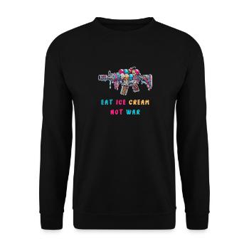 Eiscreme statt Krieg - Unisex Pullover - Schwarz - Vorne - Alina (178cm) & Michal (187cm)