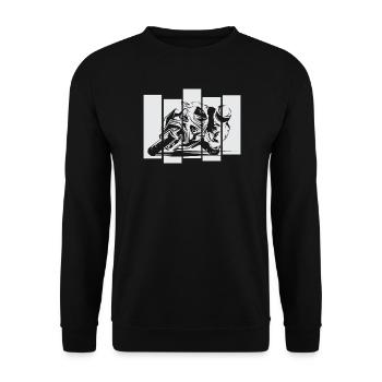 Motorcycle Racing Moto Race Track Symbol Race Bike - Unisex Sweatshirt - black - Front - Alina (178cm) & Michal (187cm)