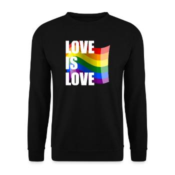 Rainbow Love Wave Design - Unisex Sweatshirt - black - Front - Alina (178cm) & Michal (187cm)