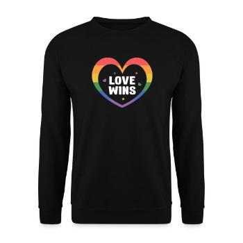 LGBTQ Pride Month - Love Wins - Unisex Sweatshirt - black - Front - Alina (178cm) & Michal (187cm)