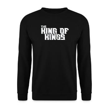 King of Kings of Kings imposing typography - Unisex Sweatshirt - black - Front - Alina (178cm) & Michal (187cm)