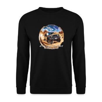 Jimny 4x4 Offroad Off Road End Street - Unisex Pullover - Schwarz - Vorne - Alina (178cm) & Michal (187cm)