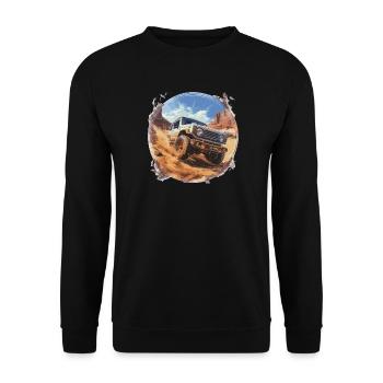 Jimny 4x4 Offroad Car - Unisex Pullover - Schwarz - Vorne - Alina (178cm) & Michal (187cm)
