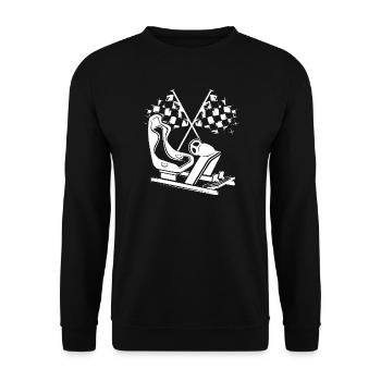 Sim Racing Gaming Flag Icon Racer Logo icon - Unisex Sweatshirt - black - Front - Alina (178cm) & Michal (187cm)