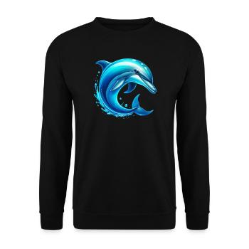 Delfin - Unisex Pullover - Schwarz - Vorne - Alina (178cm) & Michal (187cm)
