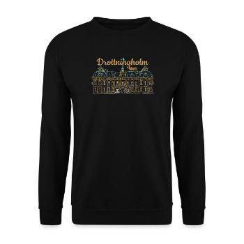 Schloss Drottningholm in Schweden - Unisex Pullover - Schwarz - Vorne - Alina (178cm) & Michal (187cm)