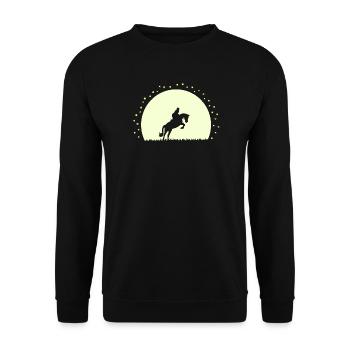Silhouette Cheval Équestre Nocturne - Sweat-shirt Unisexe - noir - Devant - Alina (178cm) & Michal (187cm)
