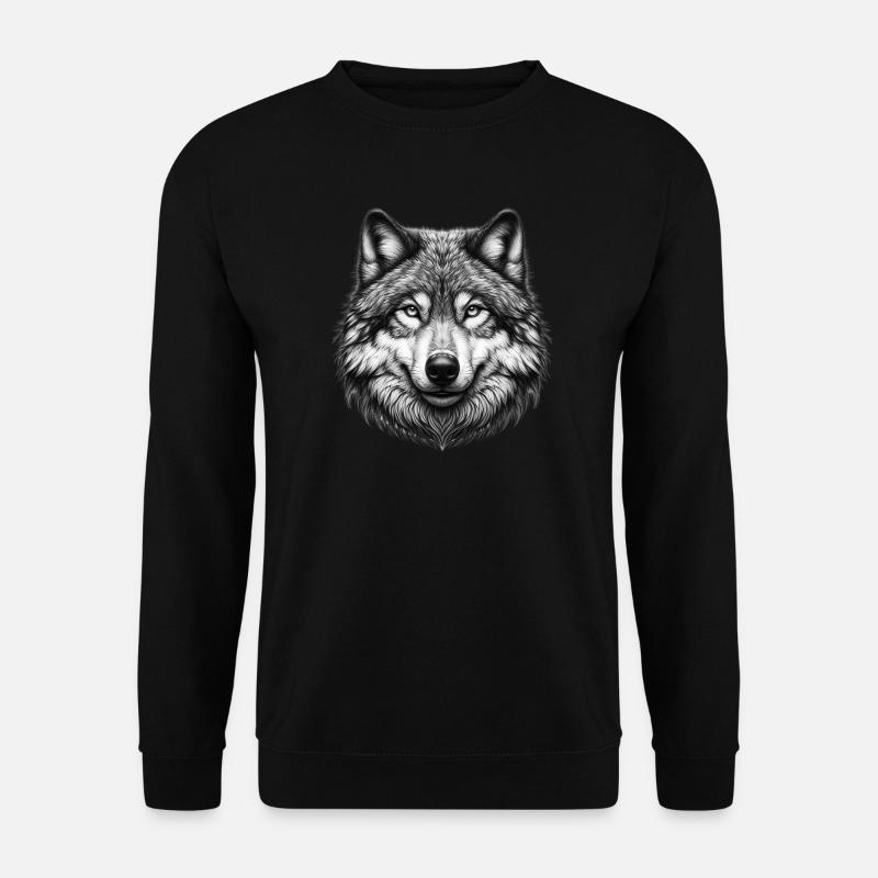 Wolf - Unisex Pullover - Schwarz