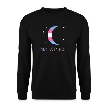 LGBTQ Pride Month - Keine Phase - Transgender - Unisex Pullover - Schwarz - Vorne - Alina (178cm) & Michal (187cm)