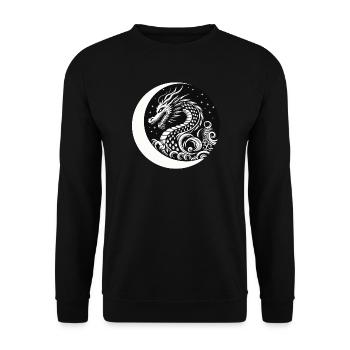 Chinese Dragon - Unisex Sweatshirt - black - Front - Alina (178cm) & Michal (187cm)