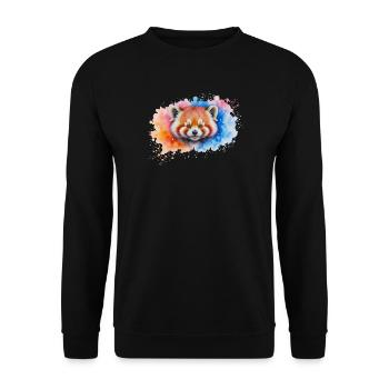 Watercolor Red Panda Splash - Unisex Sweatshirt - black - Front - Alina (178cm) & Michal (187cm)
