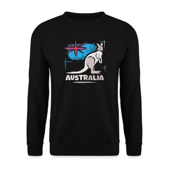 Australia Kangaroo Comic Flag Nature Animals Logo - Unisex Sweatshirt - black - Front - Alina (178cm) & Michal (187cm)